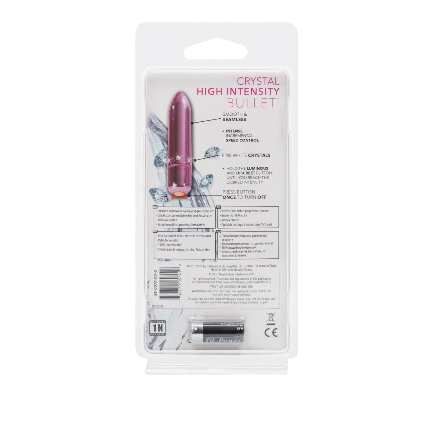 Crystal High Intensity Bullet Waterproof Pink