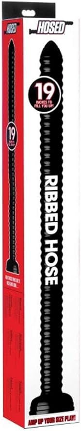 Hosed 19 Inches Ribbed Anal Snake Black Probe