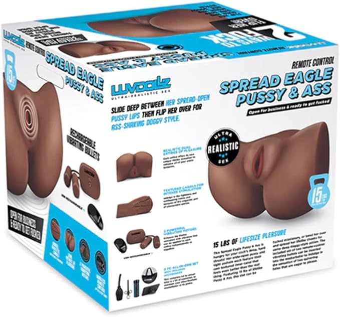 Luvdolz Remote Control Rechargeable Doggy Style Pussy & Ass W/douche - Mocha