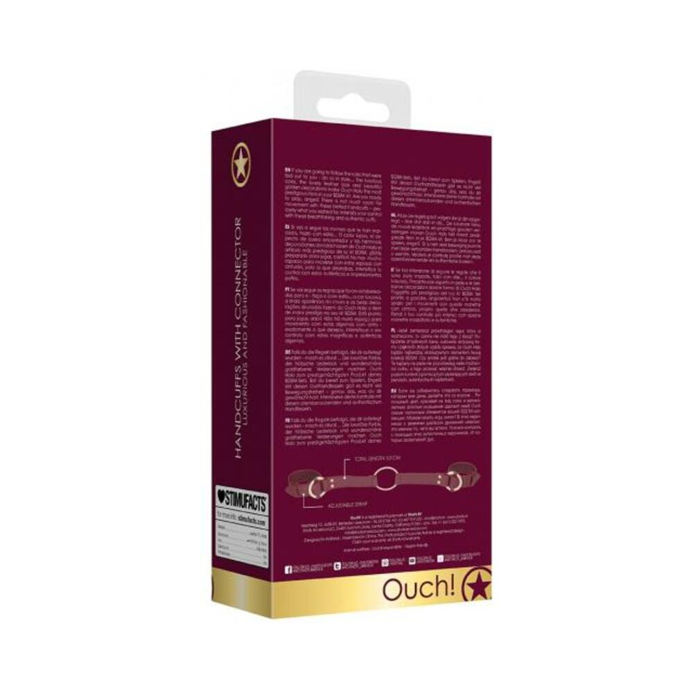 Maroon product packaging with gold accents on a white background