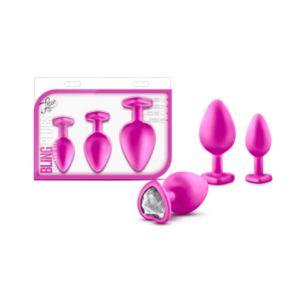 Bling Plugs Training Kit Black with Gem End