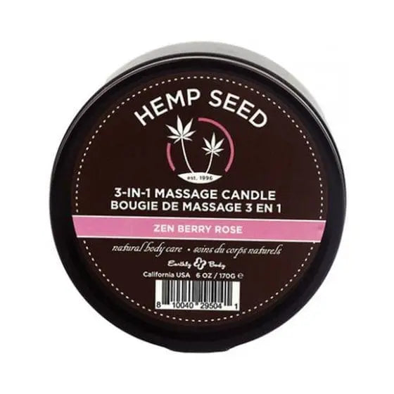 Candle 6oz / Zen Berry Rose Earthly Body Suntouched Hemp Candle - 6 Oz Round Tin Earthly Body earthly-body-suntouched-hemp-candle---6-oz-round-tin-kashmir-musk