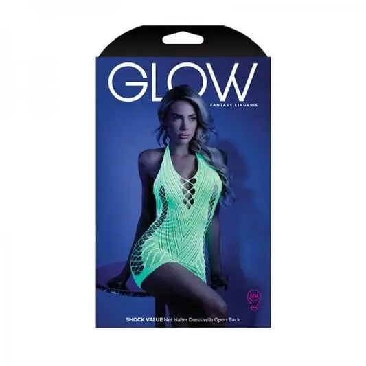 sex toys Neon Green / One Size Glow Shock Value Net Halter Dress Neon Green Os Glow glow-shock-value-net-halter-dress-neon-green-os