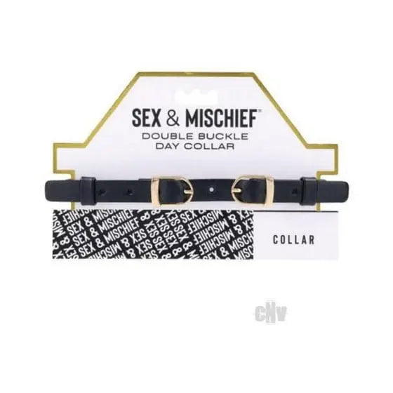 Jewelry Black Sandm Double Buckle Day Collar Blk/gld Sex & Mischief Sandm Double Buckle Day Collar Blk/gld - Bundle Deals | Hugz and Kizzez
