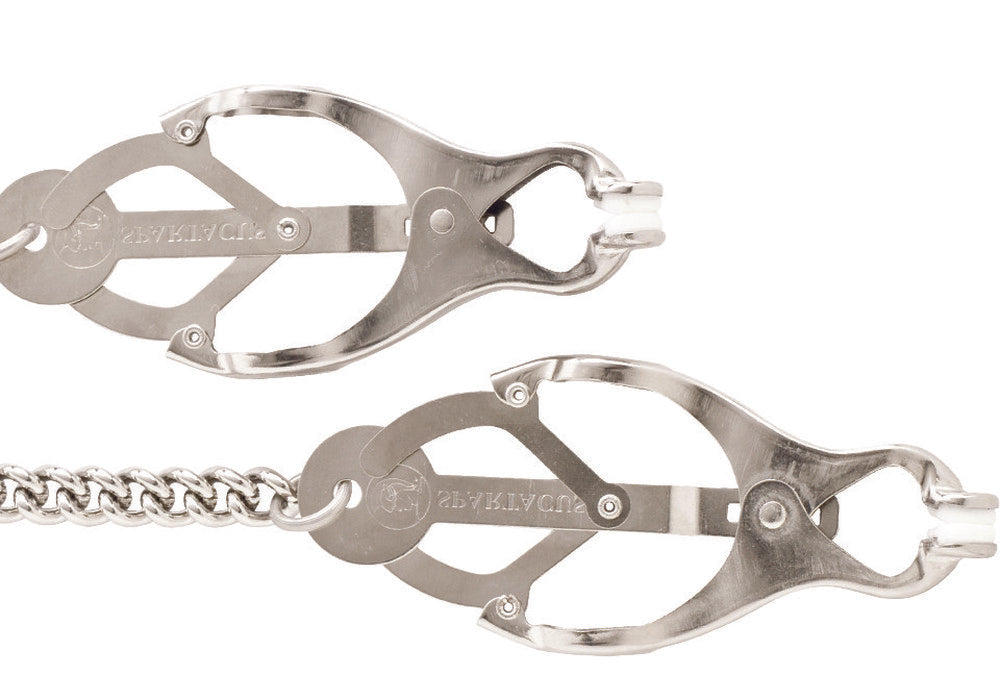 Endurance Butterfly Nipple Clamps With Link Chain - Silver