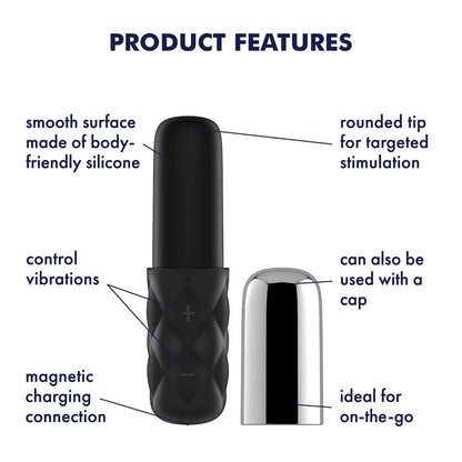 Satisfyer Mini Sparkling Darling Vibrator Black Silver