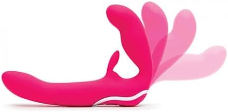 Happy Rabbit Strapless Strap On Vibrating Pink