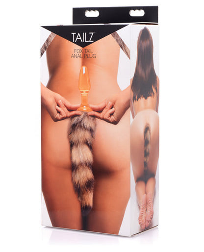 Tailz Faux Fox Tail Orange Glass Anal Plug