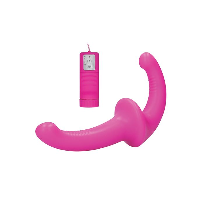 Ouch Vibrating Silicone Strapless Strap On Pink