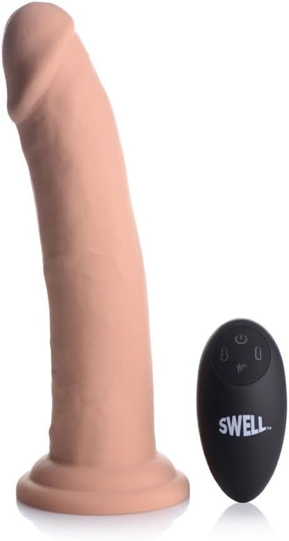 7x Inflatable And Vibrating Remote Control Silicone Dildo - 8.5 Inch