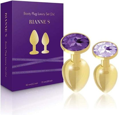 Rianne S Booty Plug Set 2X Metal Gold