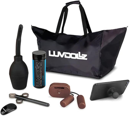 Luvdolz Remote Control Rechargeable Doggy Style Pussy & Ass W/douche - Mocha