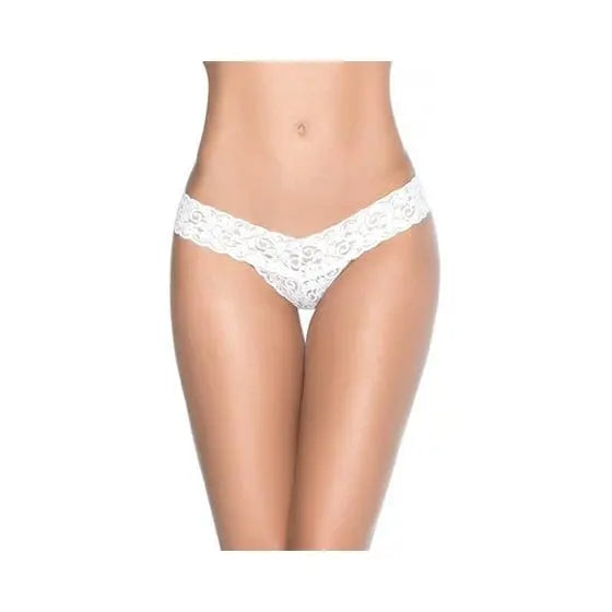 womens lingerie SMALL Patterned Lace Thong White 7 Til Midnight Patterned Lace Thong White - Hugz and Kizzez