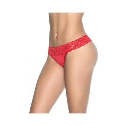 womens lingerie XL / RED Lace Trim Thong 7 Til Midnight Lace Trim Thong - Hugz and Kizzez