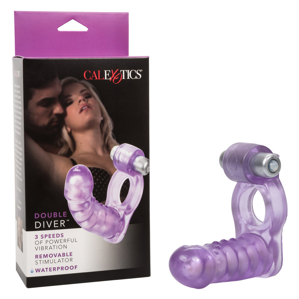 Double Diver Vibrating Enhancer Penetrator Purple