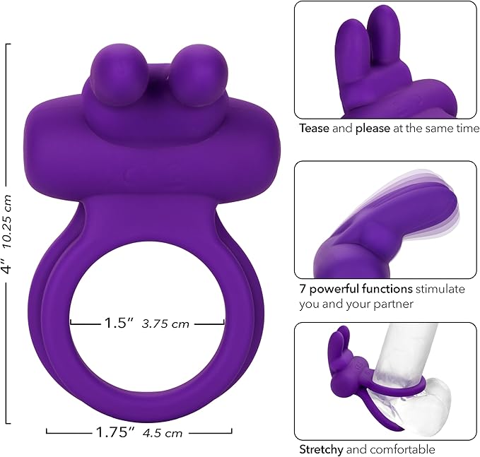 Rockin Rabbit Enhancer Vibrating Cock Ring Purple