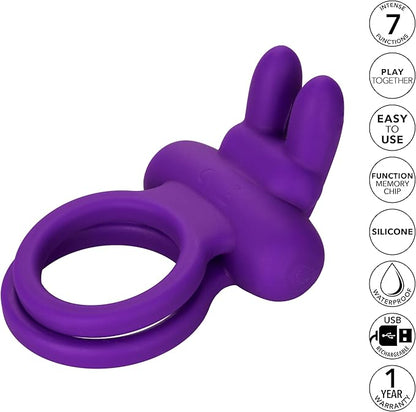 Rockin Rabbit Enhancer Vibrating Cock Ring Purple