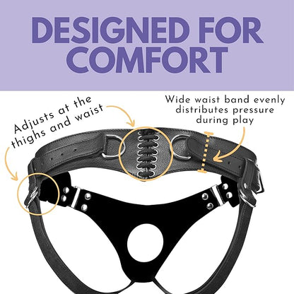 Strap U Bodice Corset Style Strap On Harness Black O/S