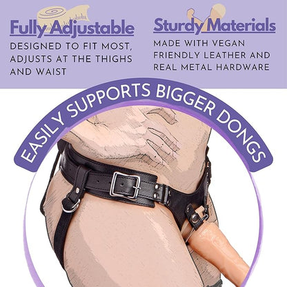 Strap U Bodice Corset Style Strap On Harness Black O/S