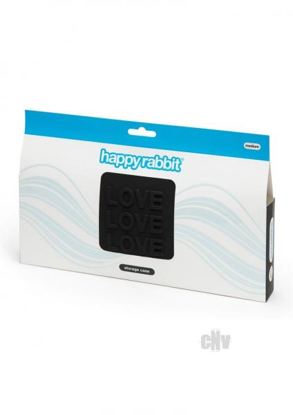 Happy Rabbit Love Storage Zip Bag Medium Black