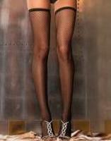 Fishnet Thigh High Stockings Black