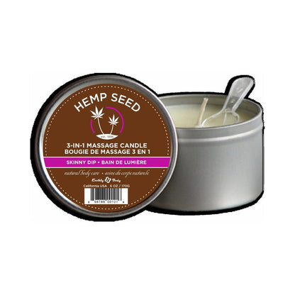 Earthly Body Hemp Candle - 6 Oz Round Tin