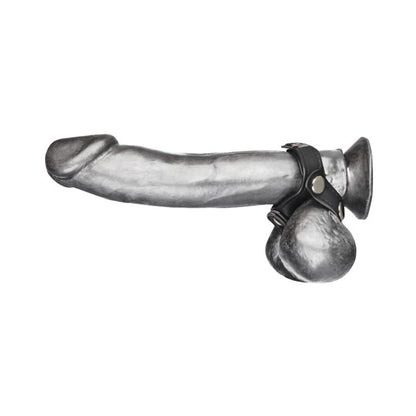 C & B Gear V-Style Cock Ring with Ball Divider Black