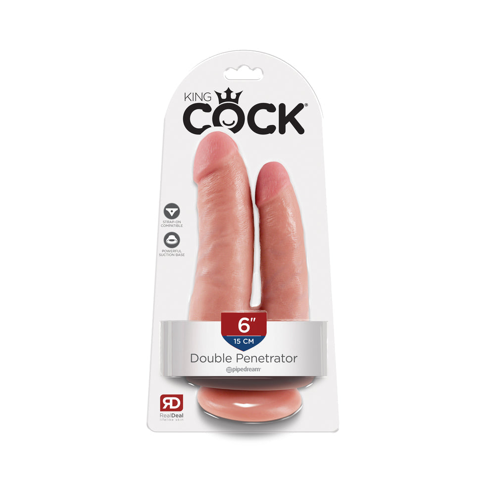 King Cock Double Penetrator Dildo Beige