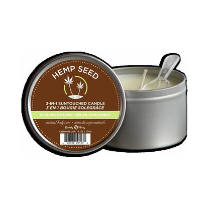 Earthly Body Hemp Candle - 6 Oz Round Tin