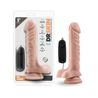 Dr. Skin - Dr. James - 9in Vibrating Cock With Suction Cup - Vanilla