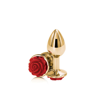Rear Assets Rose Anal Plug - Small - Red
