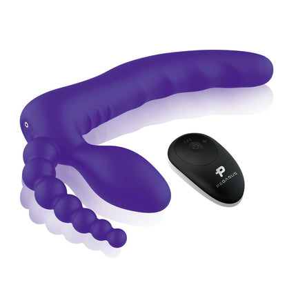 Remote Strapless Dp Strap On 7 Purple