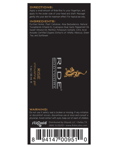Ride Bodyworx Rise Stimulating Gel 1 ounce