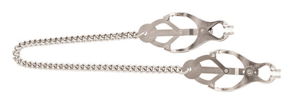 Endurance Butterfly Nipple Clamps With Link Chain - Silver