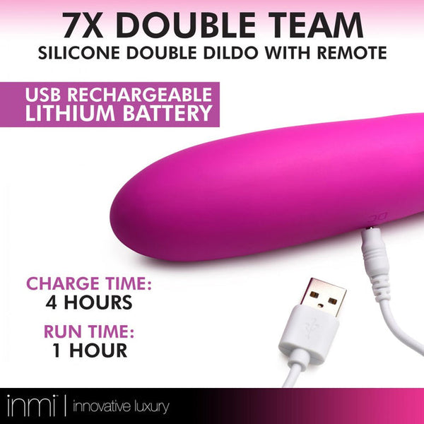 Inmi 7x Double Down Dildo W/remote Purpl