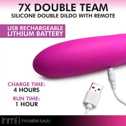 Inmi 7x Double Down Dildo W/remote Purpl