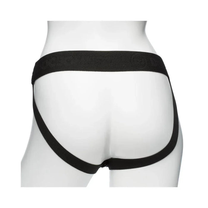 Body Extensions Hollow Slim Dong Strap-on 2-piece Set With Clitoral Vibrator Black