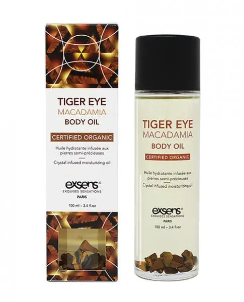 Personal Care Size / Scent Exsens Organic Body Oil W/stones - Tiger Eye Macadamia 100 Ml Exsens exsens-organic-body-oil-wstones---tiger-eye-macadamia-100-ml