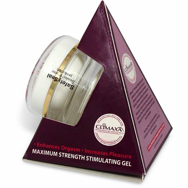 Climaxa maximum strength stimulating gel packaging on a white background