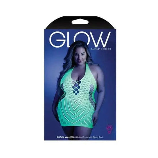 dresses Neon Green / Queen Glow Shock Value Net Halter Dress Neon Green Glo Glow Shock Value Net Halter Dress Neon Green | Hugz and Kizzez