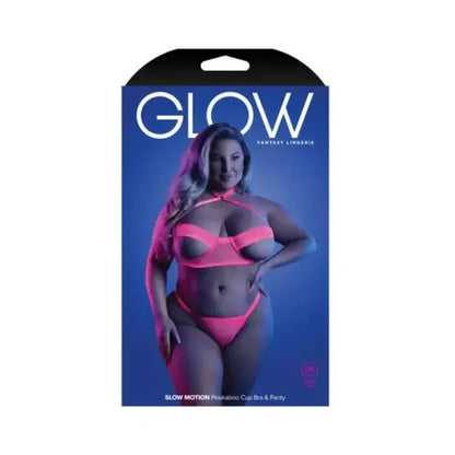 sex toys Fantasy Lingerie Glow Slow Motion Peek-a-boo Bra & Panty Neon Pink Glo fantasy-lingerie-glow-slow-motion-peek-a-boo-bra--panty-neon-pink