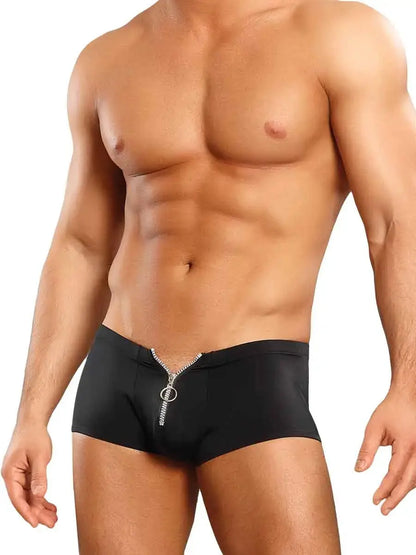 men's clothing S/M / Black Male Power Zipper Shorts Underwear Male Power Male Power Zipper Shorts Underwear - Hugz and Kizzez