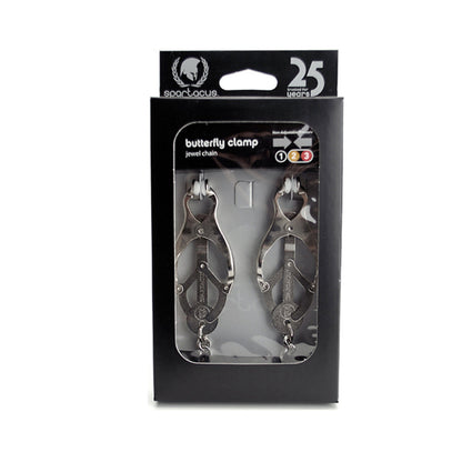 Endurance Butterfly Nipple Clamps With Link Chain - Silver