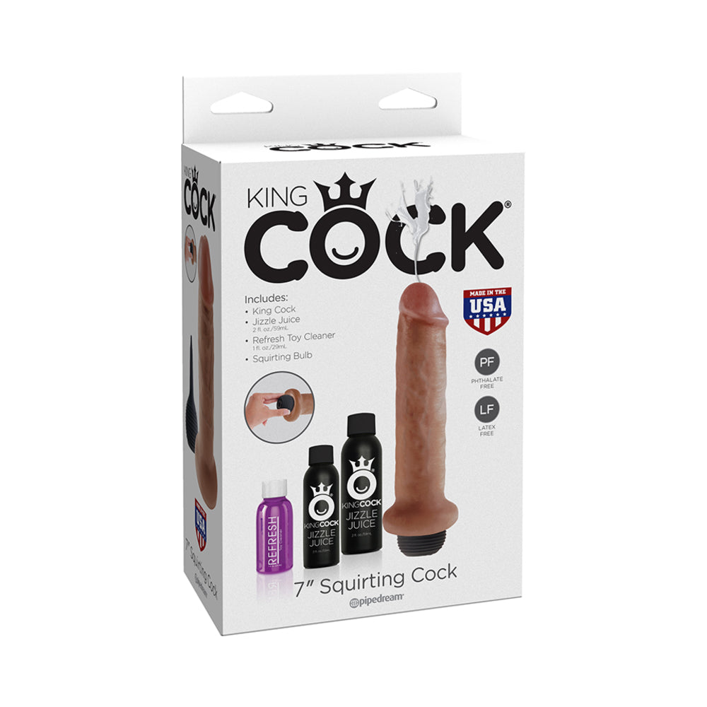 King Cock 7in Squirting Cock Tan