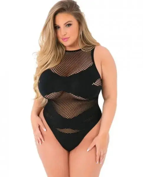 womens lingerie Pink Lipstick Criss Cross Fishnet Bodysuit Black Qn Pink Lipstick Pink Lipstick Criss Cross Fishnet Bodysuit Black Qn - Hugz and Kizzez