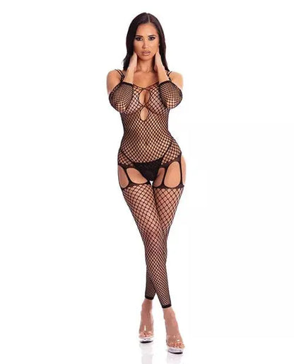 womens lingerie Pink Lipstick In My Head Net Bodystocking Black Qn Pink Lipstick Pink Lipstick In My Head Net Bodystocking Black Qn - Hugz and Kizzez