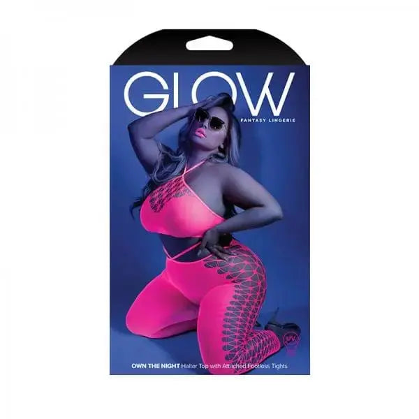 sex toys Neon Pink / One Size Glow Own The Night Cropped Cut-out Halter Bodystocking Neon Pink Pink glow-own-the-night-cropped-cut-out-halter-bodystocking-neon-pink