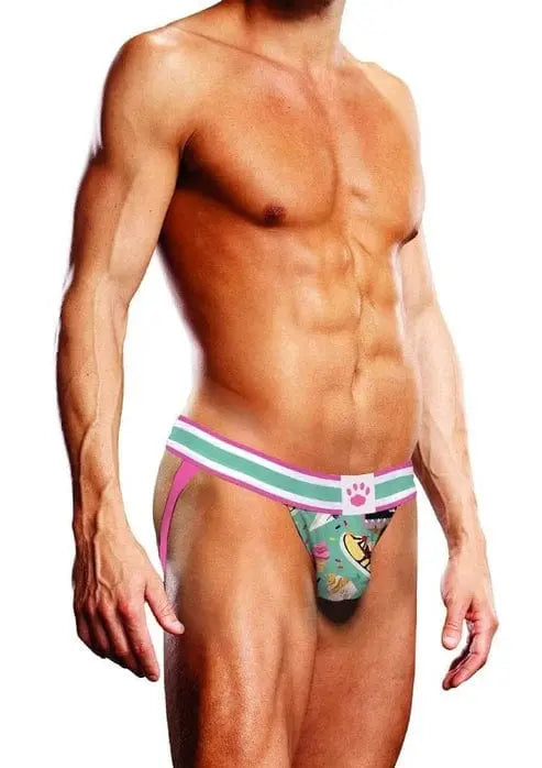 mens underwear Prowler Sundae Jock Strap Green Pink Prowler Prowler Sundae Jock Strap Green Pink - Hugz and Kizzez