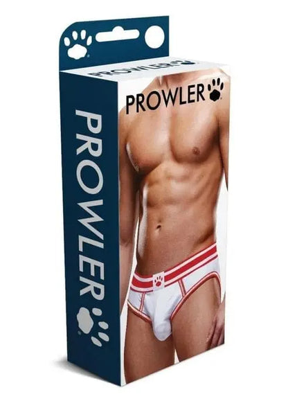 mens underwear Prowler White Red Open Brief Prowler Prowler White Red Open Brief - Hugz and Kizzez