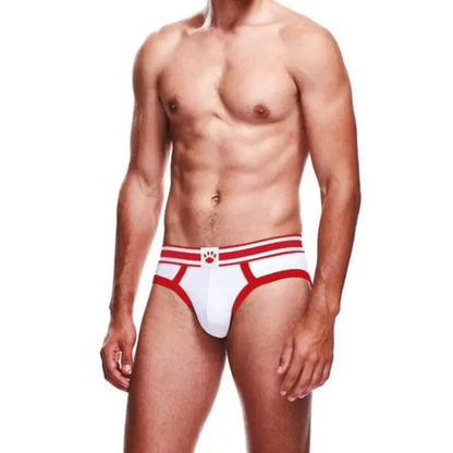 mens underwear SMALL Prowler Brief White Red Prowler Prowler Brief White Red - Hugz and Kizzez